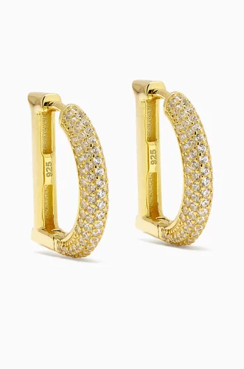 D-shape Earrings in 14kt Yellow Gold-plated Sterling Silver