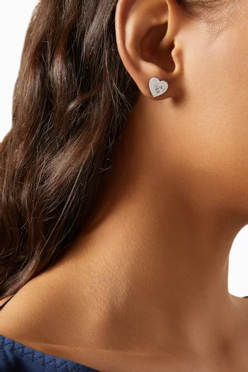 Heart Stud Earrings in 925 Sterling Silver