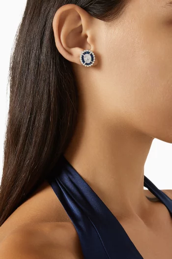 Oval Stone Earrings in 925 Sterling Silver