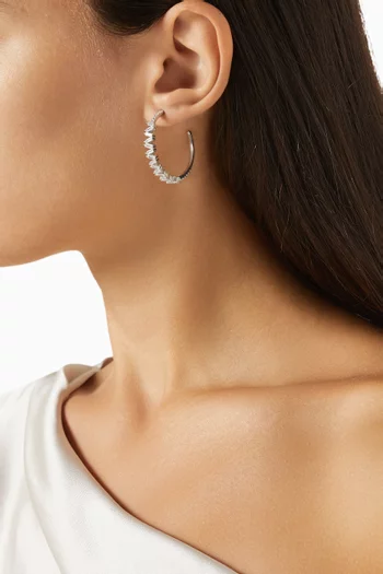 Zig Zag Hoop Earrings in 925 Sterling Silver