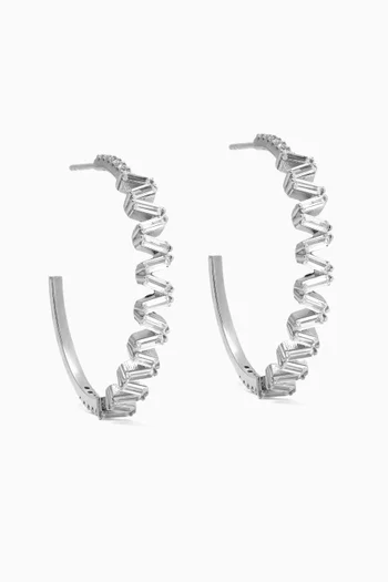 Zig Zag Hoop Earrings in 925 Sterling Silver