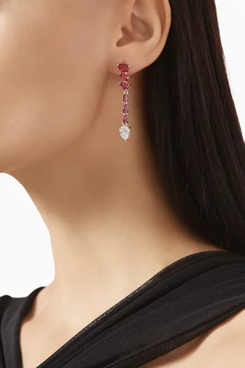 Mixed Stone Drop Earrings in 925 Sterling Silver