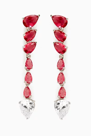 Mixed Stone Drop Earrings in 925 Sterling Silver