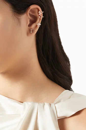 Chain Link Stud Earrings in Rose-gold Plated Silver
