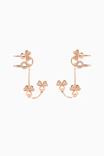 Chain Link Stud Earrings in Rose-gold Plated Silver