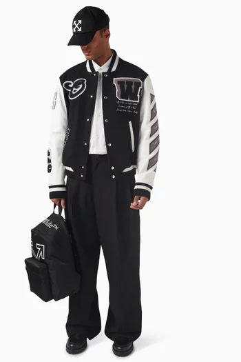 Lea Varsity Jacket in Wool-blend