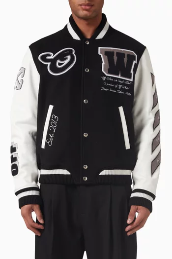 Lea Varsity Jacket in Wool-blend
