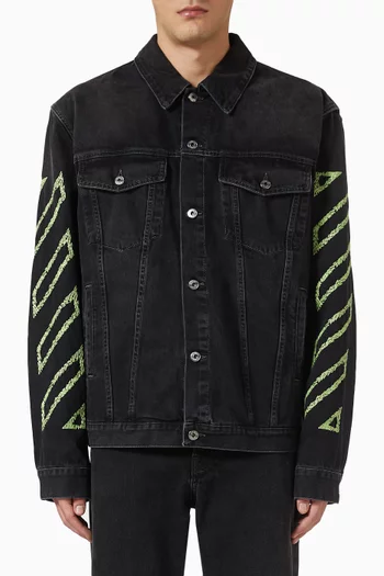 Diagonal Skate Jacket in Cotton Denim