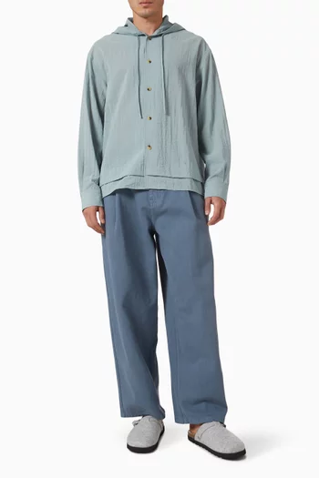 Double Layered Hooded Shirt in Rayon-blend