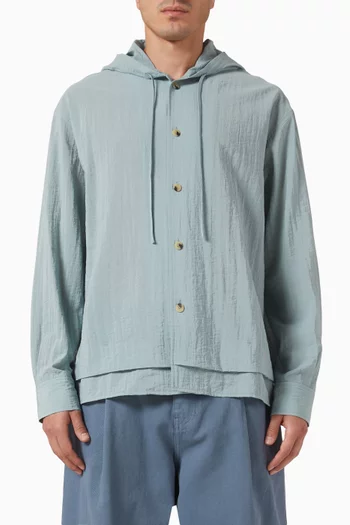 Double Layered Hooded Shirt in Rayon-blend