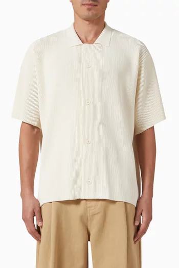 Garment Pleated Shirt in Rayon-blend