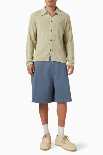 Textured Button-down Shirt in Cotton-blend