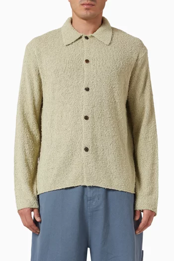 Textured Button-down Shirt in Cotton-blend