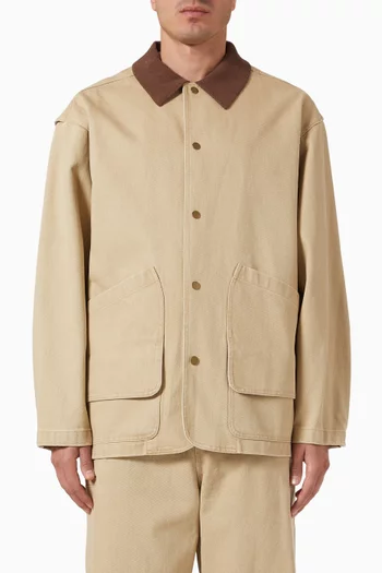 Knit Collar Field Jacket in Denim