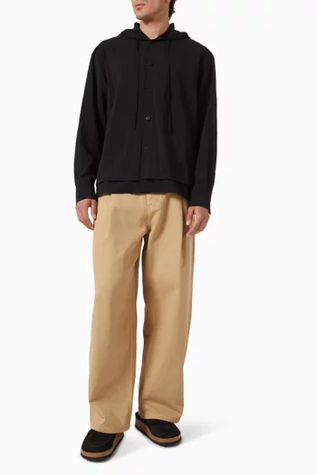 Double Layered Hooded Shirt in Rayon-blend