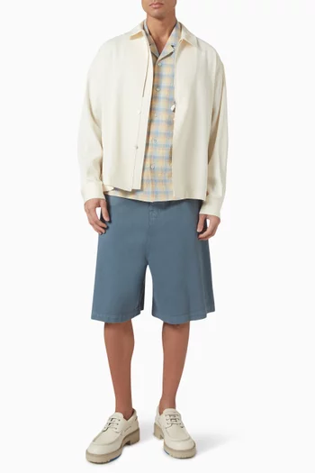 Check Shirt in Cotton Seersucker