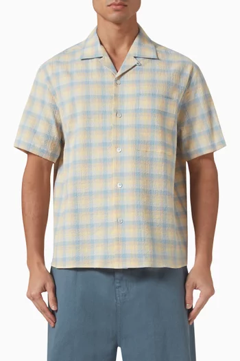 Check Shirt in Cotton Seersucker