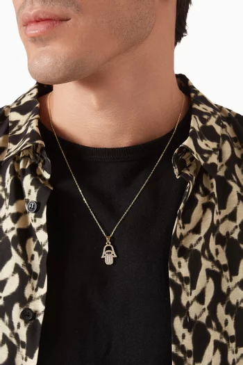 Studded Hamsa Necklace