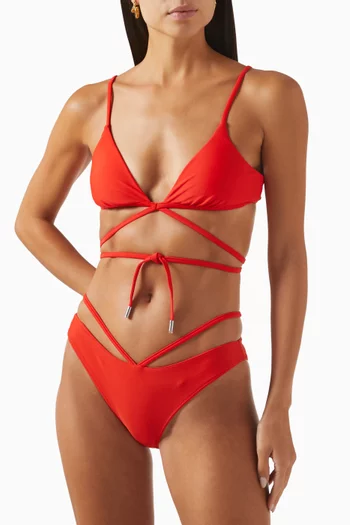Harlen Tie-up Bikini Top in Stretch Nylon