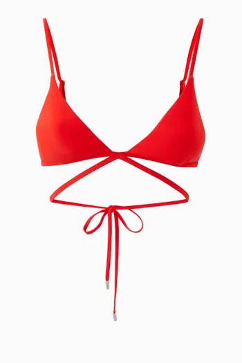 Harlen Tie-up Bikini Top in Stretch Nylon