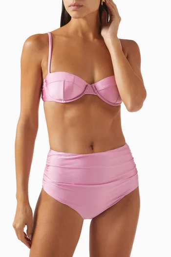 Lilly Ruched Bikini Briefs in Stretch Nylon