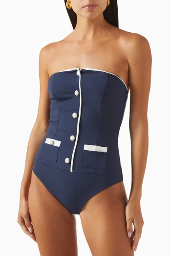 Scout Bustier One-piece Swimsuit in Stretch Nylon