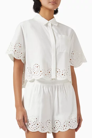 Keyla Embroidered Shirt in Cotton Blend