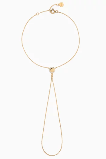 Diamond Hand Chain Bracelet in 14kt Yellow Gold