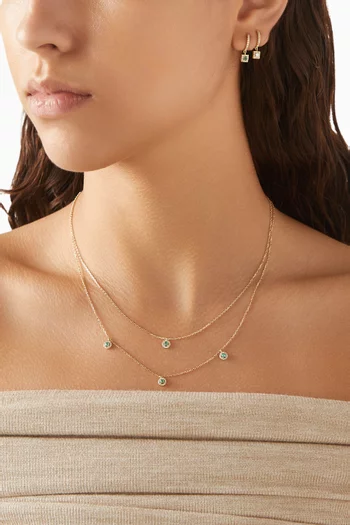 Emerald Stone Necklace in Yellow Gold-plated Sterling Silver