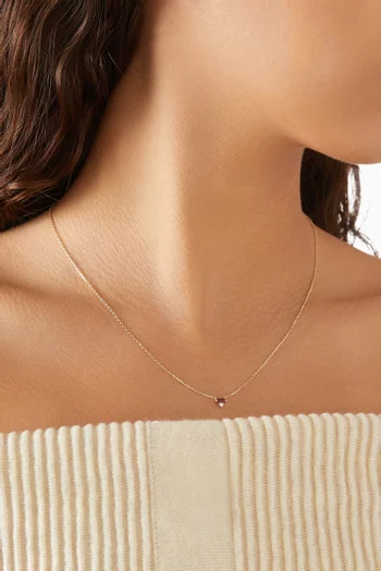 Ruby Pedant Necklace in 14kt Yellow Gold