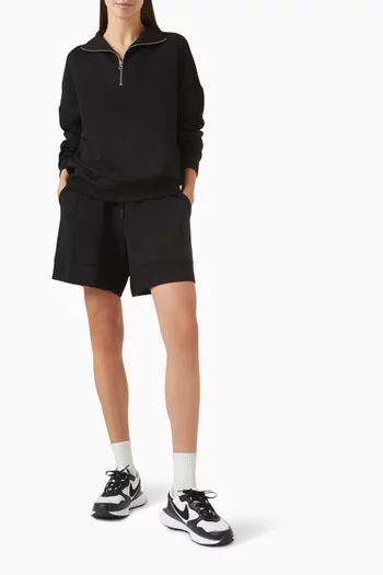 سويت شيرت هاولي بسحّاب قصير قماش دابل سوفت