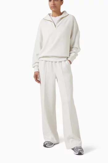 سويت شيرت هاولي بسحّاب قصير قماش دابل سوفت