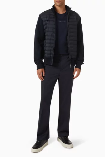 Padded Cardigan in Wool-cashmere Blend
