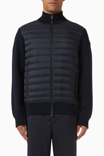 Padded Cardigan in Wool-cashmere Blend