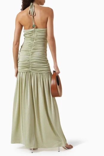 Jade Gathered Halter Dress