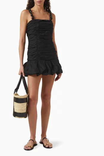 Mila Beaded-strap Ruched Mini Dress
