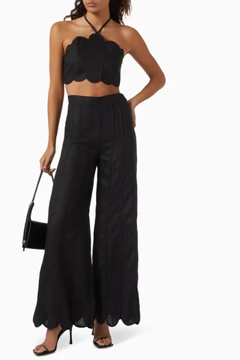 Coconut Wide-leg Pants in Linen