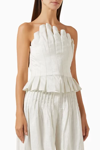 Nola Strapless Top in Linen