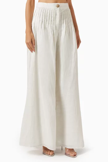 Posey Wide-leg Pants in Linen