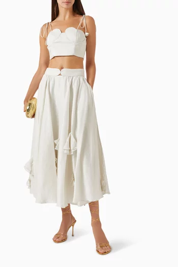 Petalo Crop Top in Linen