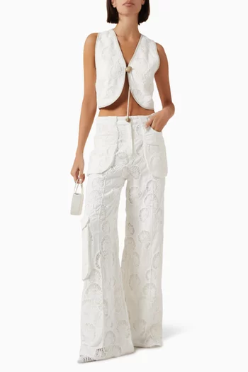 Rocha Embroidered Cargo Pants in Cotton