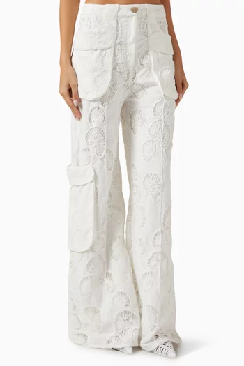 Rocha Embroidered Cargo Pants in Cotton
