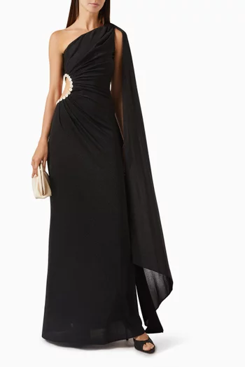 Ross Bead-embellished Cape Maxi Dress
