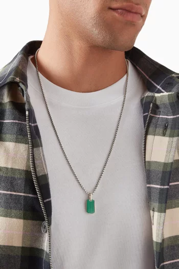 Chevron Tag in Sterling Silver, 21mm