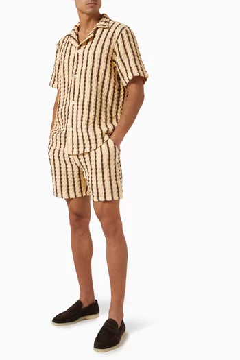 Tartufo Porto Waffle Shorts in Cotton