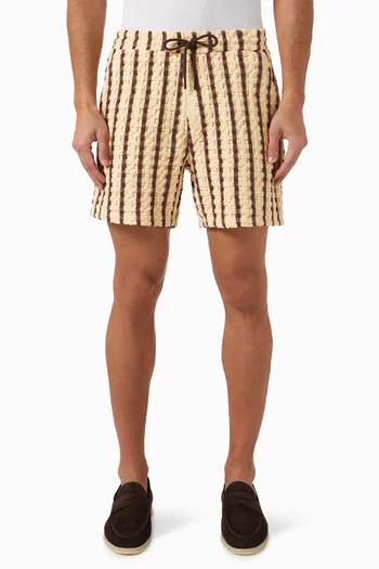 Tartufo Porto Waffle Shorts in Cotton