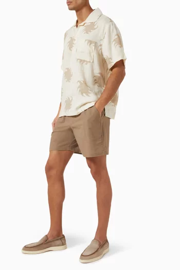 Drawstring Shorts in Linen Blend