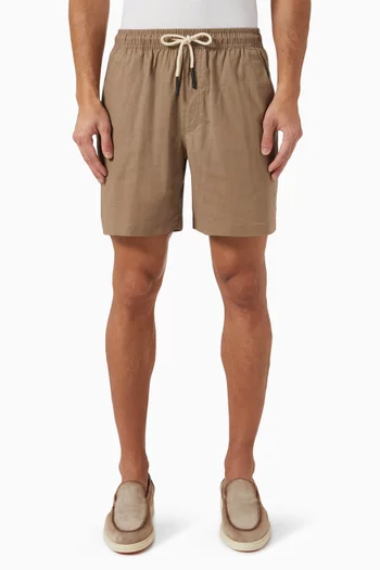 Drawstring Shorts in Linen Blend