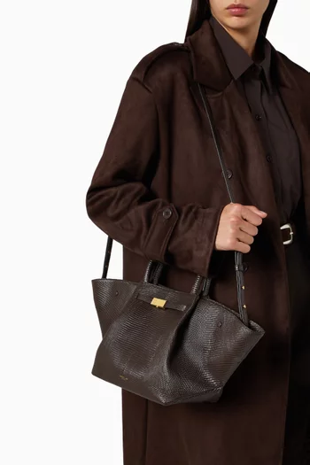 Midi New York Tote Bag in Lizard-effect Leather