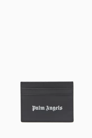 Logo-print Card Holder in Leather